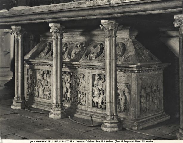 Alinari, Fratelli — Massa Marittima - Toscana. Cattedrale. Arca di S. Cerbone. (Goro di Gregorio di Siena, XIV secolo). — insieme